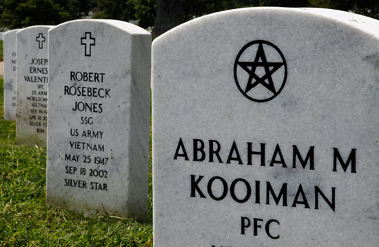 A pagan headstone at Arlington National Cemetery