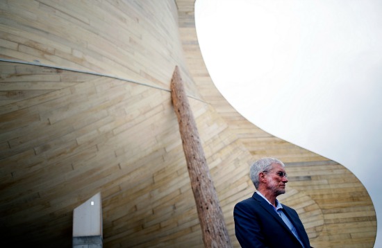 Ken Ham, president of Answers in Genesis, stands outside Ark Encounter. (Luke Sharrett/Bloomberg)